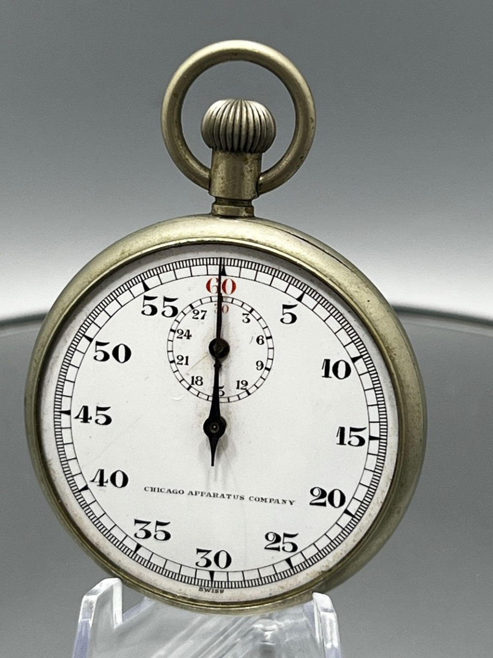 Vintage Stopwatch Signed Chicago Apparatus Company- Missing Crystal
